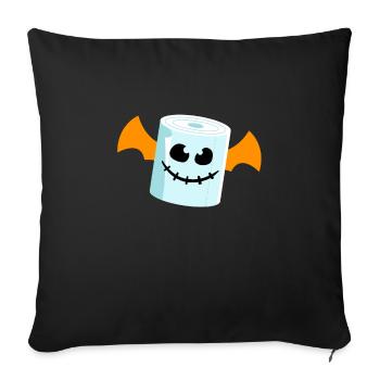 Papier toilette Bat Halloween - Housse de coussin décorative 45 x 45 cm - noir - Devant