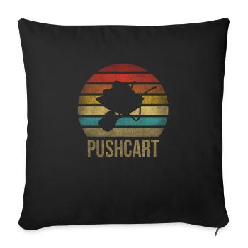 Cash Money Wheelbarrow Pushcart Sunset - Sofa pillowcase 17,3'' x 17,3'' (45 x 45 cm) - black - Front
