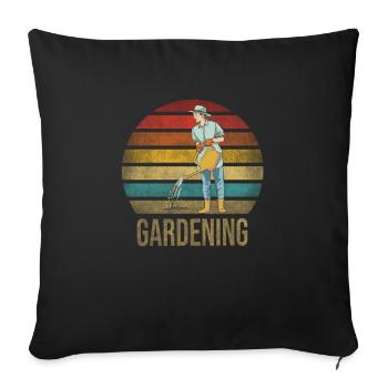 Gardening Watering Flowers Nature Plants - Sofa pillowcase 17,3'' x 17,3'' (45 x 45 cm) - black - Front