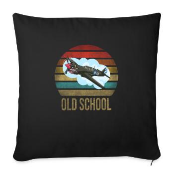Airplane Historic World War II Flying Pilot WWII - Sofa pillowcase 17,3'' x 17,3'' (45 x 45 cm) - black - Front