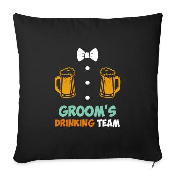 Jungesellenabschied Männer Team Bräutigam Hochzeit - Sofakissenbezug 45 x 45 cm - Schwarz - Vorne