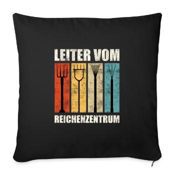 Leiter vom Rechenzentrum - Sofakissenbezug 45 x 45 cm - Schwarz - Vorne