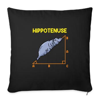 Math Hippo Professeur de mathématiques Hippotenuse - Housse de coussin décorative 45 x 45 cm - noir - Devant