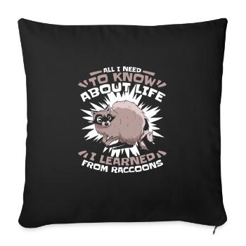 Raccoon - Sofa pillowcase 17,3'' x 17,3'' (45 x 45 cm) - black - Front