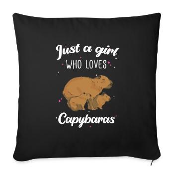 Capybara Rongeur - Housse de coussin décorative 45 x 45 cm - noir - Devant