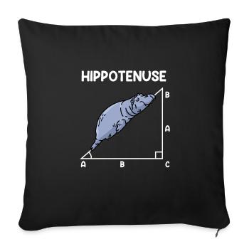 Math Hippo Professeur de mathématiques Hippotenuse - Housse de coussin décorative 45 x 45 cm - noir - Devant