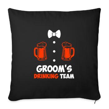 Jungesellenabschied Männer Team Bräutigam Hochzeit - Sofakissenbezug 45 x 45 cm - Schwarz - Vorne