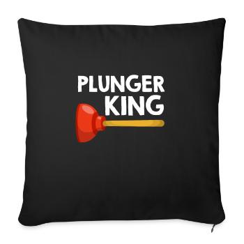 Pömpel King Plumber Spengler - Sofa pillowcase 17,3'' x 17,3'' (45 x 45 cm) - black - Front
