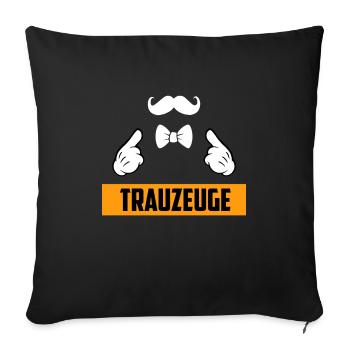 Trauzeuge Mann Hochzeit - Sofakissenbezug 45 x 45 cm - Schwarz - Vorne