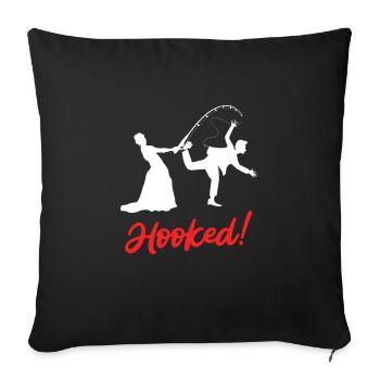 Hooked - Spiele für Braut und Bräutigam Hochzeit - Sofakissenbezug 45 x 45 cm - Schwarz - Vorne