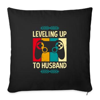 Bachelor party man wedding groom - Sofa pillowcase 17,3'' x 17,3'' (45 x 45 cm) - black - Front
