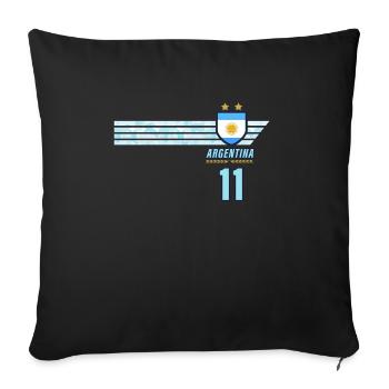 Argentina Albiceleste Football Fan Jersey - Sofa pillowcase 17,3'' x 17,3'' (45 x 45 cm) - black - Front