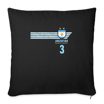 Argentina Albiceleste Football Fan Jersey - Sofa pillowcase 17,3'' x 17,3'' (45 x 45 cm) - black - Front