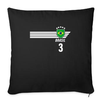 Brazil Brazilian Seleção Football Fan Jersey - Sofa pillowcase 17,3'' x 17,3'' (45 x 45 cm) - black - Front
