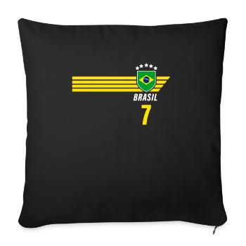 Brazil Brazilian Seleção Football Fan Jersey - Sofa pillowcase 17,3'' x 17,3'' (45 x 45 cm) - black - Front