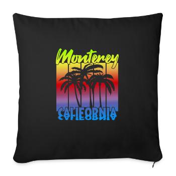 Monterey Californie - Housse de coussin décorative 45 x 45 cm - noir - Devant