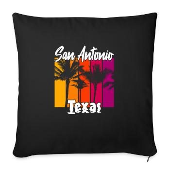San Antonio Texas - Sofa pillowcase 17,3'' x 17,3'' (45 x 45 cm) - black - Front