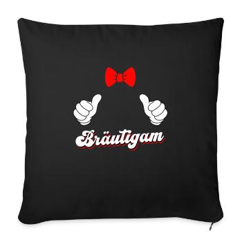 Jungesellenabschied Männer Bräutigam Hochzeit - Sofakissenbezug 45 x 45 cm - Schwarz - Vorne