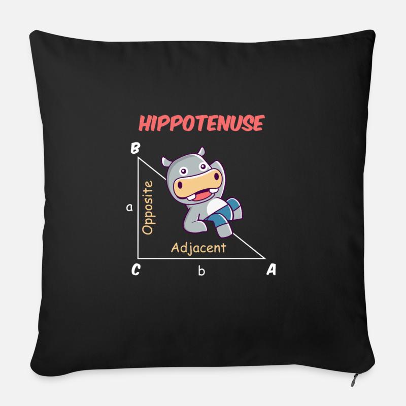 Lustiges Mathematiker Design Hippotenuse - Sofakissenbezug 45 x 45 cm - Schwarz