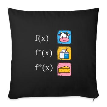Dérivation mathématique Fromage au lait de vache - Housse de coussin décorative 45 x 45 cm - noir - Devant