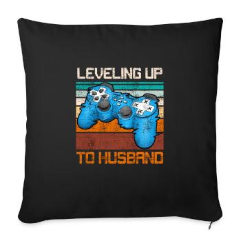Fête des garçons Hommes Mariage Mari - Housse de coussin décorative 45 x 45 cm - noir - Devant