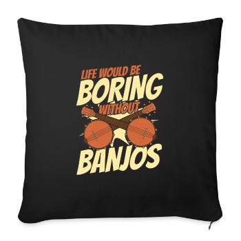 Banjo Instrument - Housse de coussin décorative 45 x 45 cm - noir - Devant