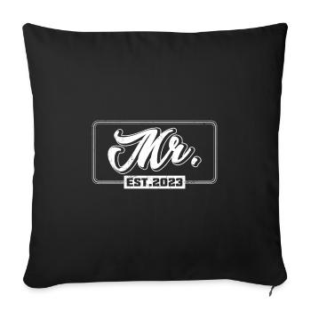 Mr Mrs Deko Wedding - Sofa pillowcase 17,3'' x 17,3'' (45 x 45 cm) - black - Front