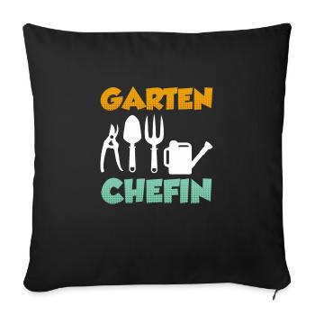 Garten Chefin Gärtnerin Damen Garten - Sofakissenbezug 45 x 45 cm - Schwarz - Vorne