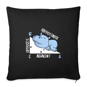 Hippotenuse Professeur de mathématiques Fun Math - Housse de coussin décorative 45 x 45 cm - noir - Devant