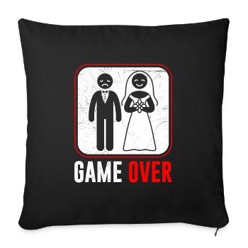 Wedding Game Over Groom - Sofa pillowcase 17,3'' x 17,3'' (45 x 45 cm) - black - Front