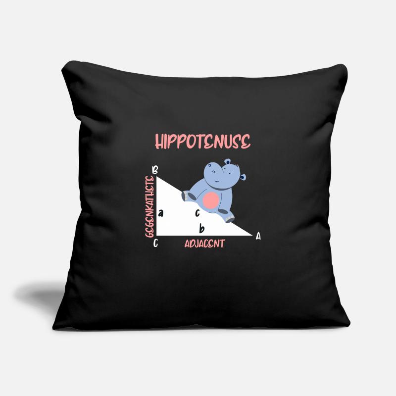 Mathématicien Hippotenuse Hippo Triangle Housse de coussin décorative 45 x 45 cm