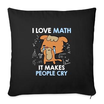J’adore les maths ça fait pleurer les gens - Housse de coussin décorative 45 x 45 cm - noir - Devant
