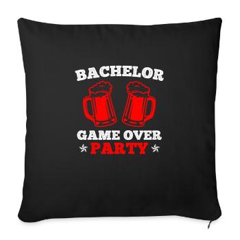 Game Over - Fête de mariage Jungesellenabschied - Housse de coussin décorative 45 x 45 cm - noir - Devant