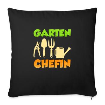 Garten Chefin Gärtnerin Damen Garten - Sofakissenbezug 45 x 45 cm - Schwarz - Vorne