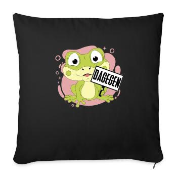 Statement Frosch dagegen - Sofakissenbezug 45 x 45 cm - Schwarz - Vorne