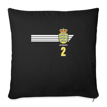 Denmark Football Danish Coat of Arms Flag Dynamite - Sofa pillowcase 17,3'' x 17,3'' (45 x 45 cm) - black - Front