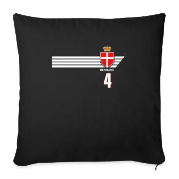 Denmark Football Danish Coat of Arms Flag Dynamite - Sofa pillowcase 17,3'' x 17,3'' (45 x 45 cm) - black - Front