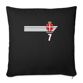 Denmark Football Danish Coat of Arms Flag Dynamite - Sofa pillowcase 17,3'' x 17,3'' (45 x 45 cm) - black - Front