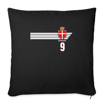 Denmark Football Danish Coat of Arms Flag Dynamite - Sofa pillowcase 17,3'' x 17,3'' (45 x 45 cm) - black - Front