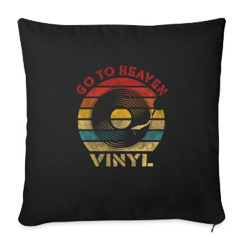 Go to Heaven Vinyl Retro Vintage Music - Sofakissenbezug 45 x 45 cm - Schwarz - Vorne