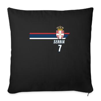 Serbia Srbija Patriotism Football Fan Jersey - Sofa pillowcase 17,3'' x 17,3'' (45 x 45 cm) - black - Front