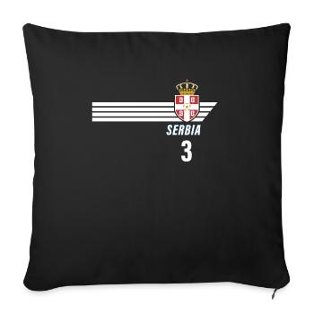 Serbia Srbija Patriotism Football Fan Jersey - Sofa pillowcase 17,3'' x 17,3'' (45 x 45 cm) - black - Front