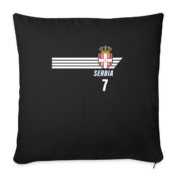 Serbia Srbija Patriotism Football Fan Jersey - Sofa pillowcase 17,3'' x 17,3'' (45 x 45 cm) - black - Front