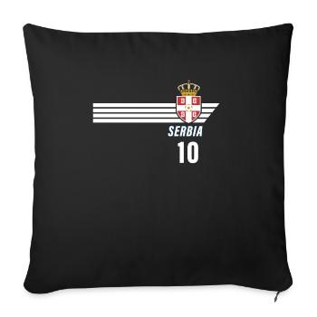 Serbia Srbija Patriotism Football Fan Jersey - Sofa pillowcase 17,3'' x 17,3'' (45 x 45 cm) - black - Front
