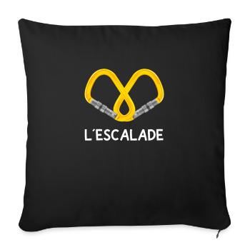 Climbing Mountaineering Mountaineering Alpine Carabiner - Sofa pillowcase 17,3'' x 17,3'' (45 x 45 cm) - black - Front