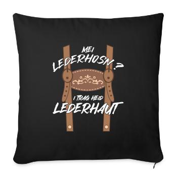 Bayrische Lederhosen Ersatz Hirsch Volksfest - Sofakissenbezug 45 x 45 cm - Schwarz - Vorne