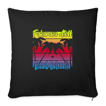 Fakarava Atoll French Polynesia - Sofa pillowcase 17,3'' x 17,3'' (45 x 45 cm) - black - Front