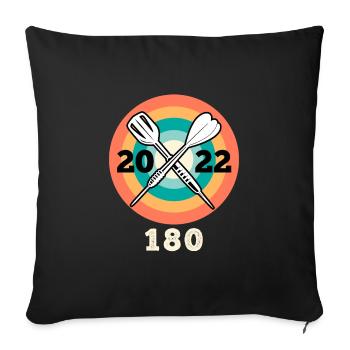 2022 Darts 180 fléchettes 180 en fléchettes - Housse de coussin décorative 45 x 45 cm - noir - Devant