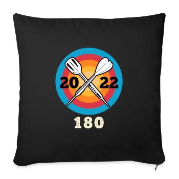 2022 Darts 180 fléchettes 180 en fléchettes - Housse de coussin décorative 45 x 45 cm - noir - Devant
