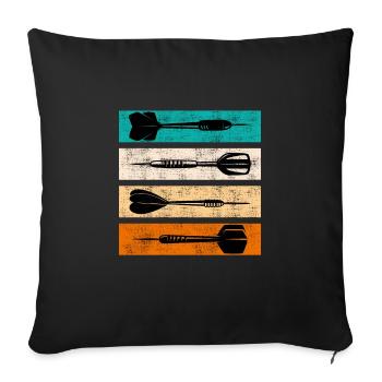 Fléchettes Flèches Dart Accessoires Fléchettes Fléchettes - Housse de coussin décorative 45 x 45 cm - noir - Devant